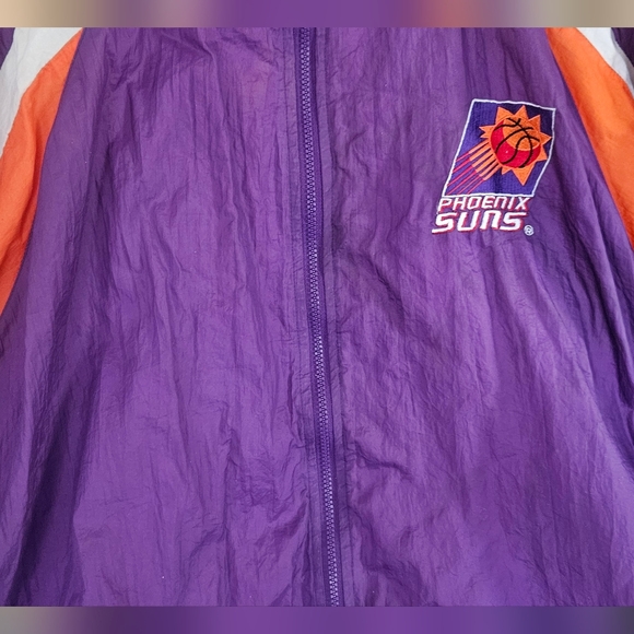 Vintage 90s Phoenix Suns Warm-up Windbreaket Top NBA Sweatsuit Jacket Zip Up XL - Picture 10 of 14